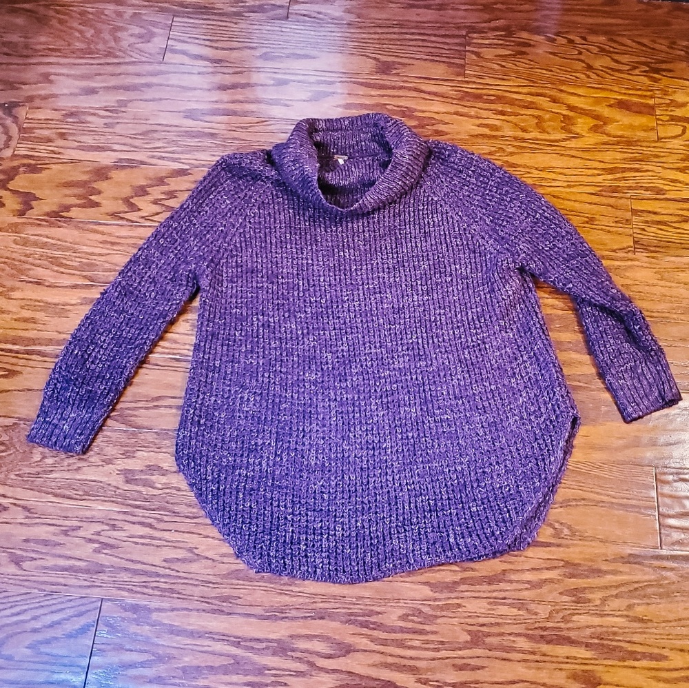 Free People Cowl Neck Wool Blend Sweater Sz L